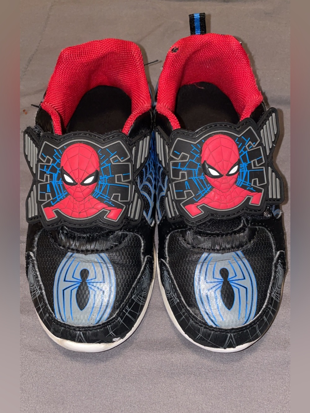 Marvel Kids Black, Red & Blue Spider-Man Light-Up Sneakers